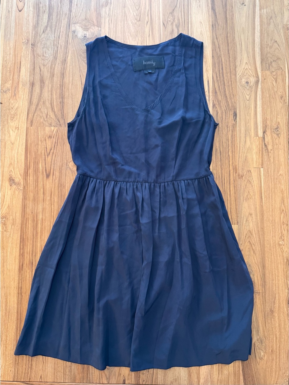 Hanni Y Silk Dress Women’s 42 (US Small) Dark Navy Tank Mini Dress